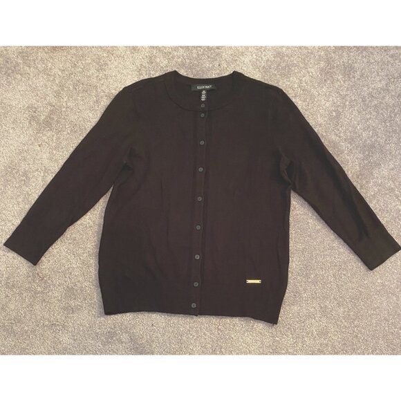 Ellen Tracy Womens Black Button-Front Cardigan Medium - Picture 1 of 9